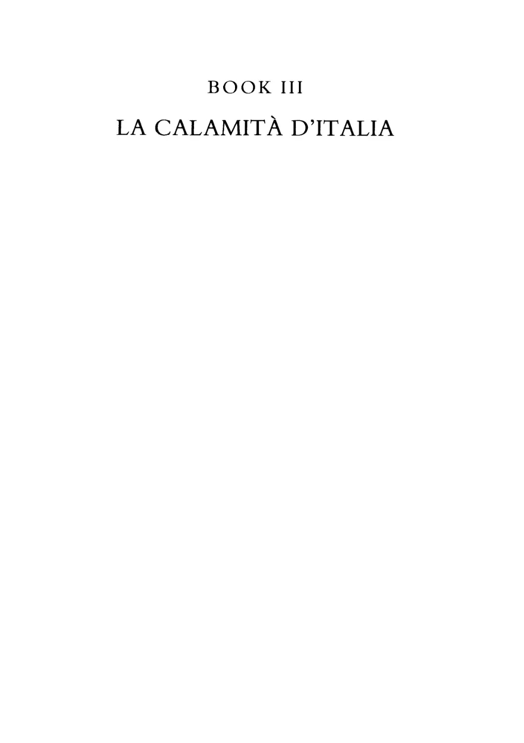 BOOK III LA CALAMITA D'ITALIA