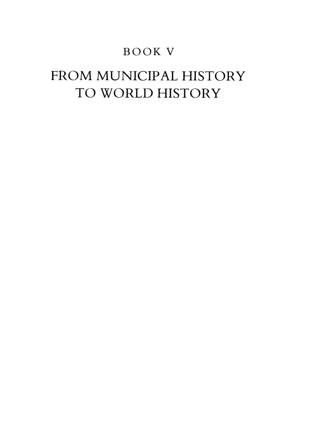 BOOK V FROM MUNICIPAL HISTORY