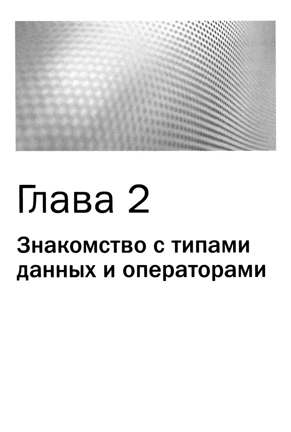 Глава 2. Знакомство с типами данных и операторами