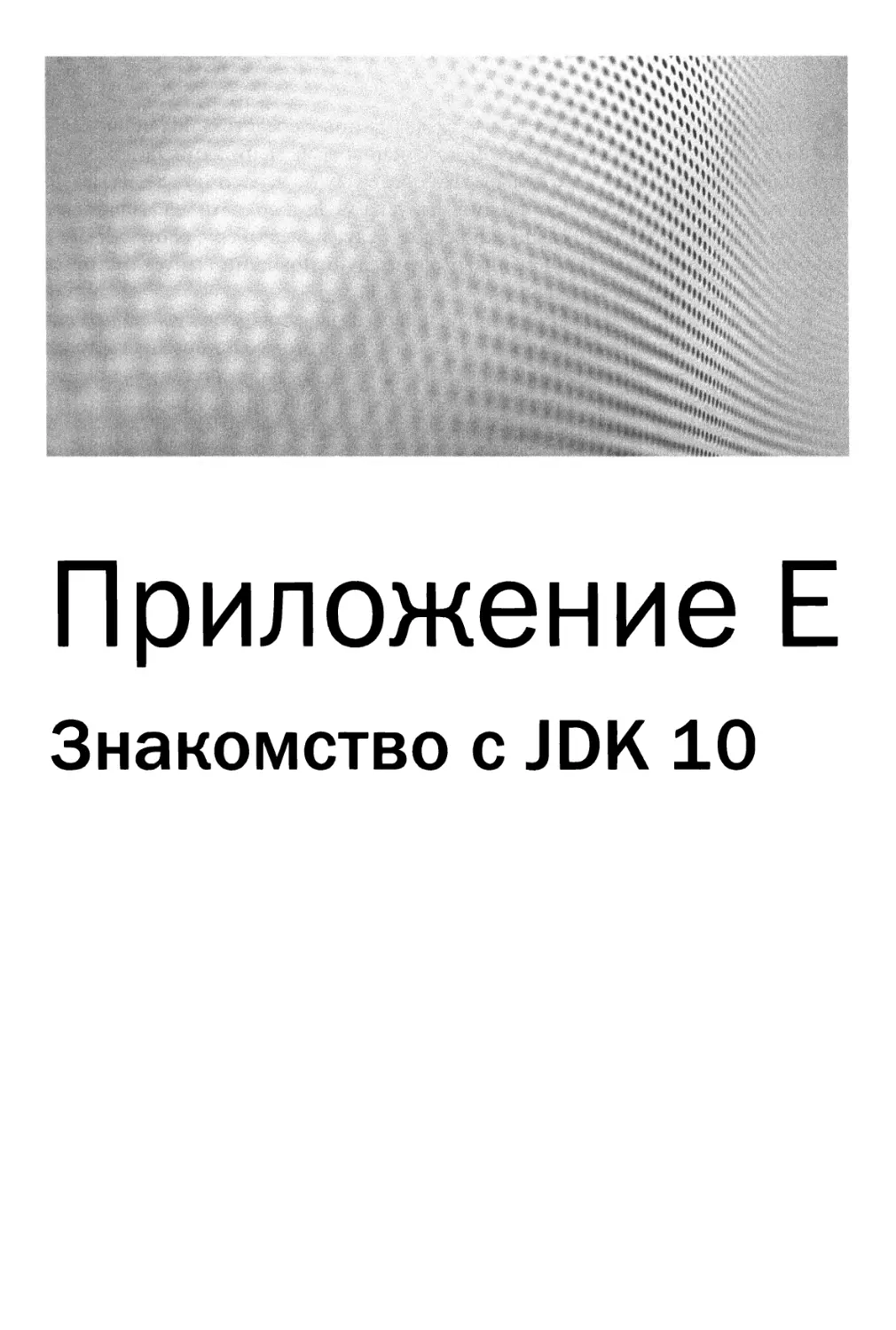 Приложение Е. Знакомство с JDK 10