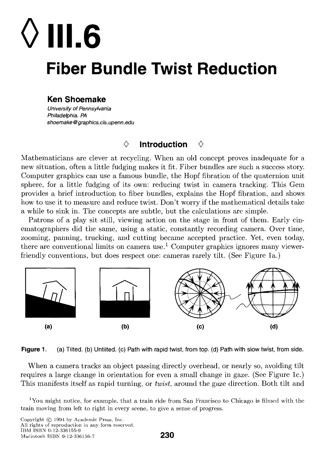 III.6. Fiber Bundle Twist Reduction by Ken Shoemake
