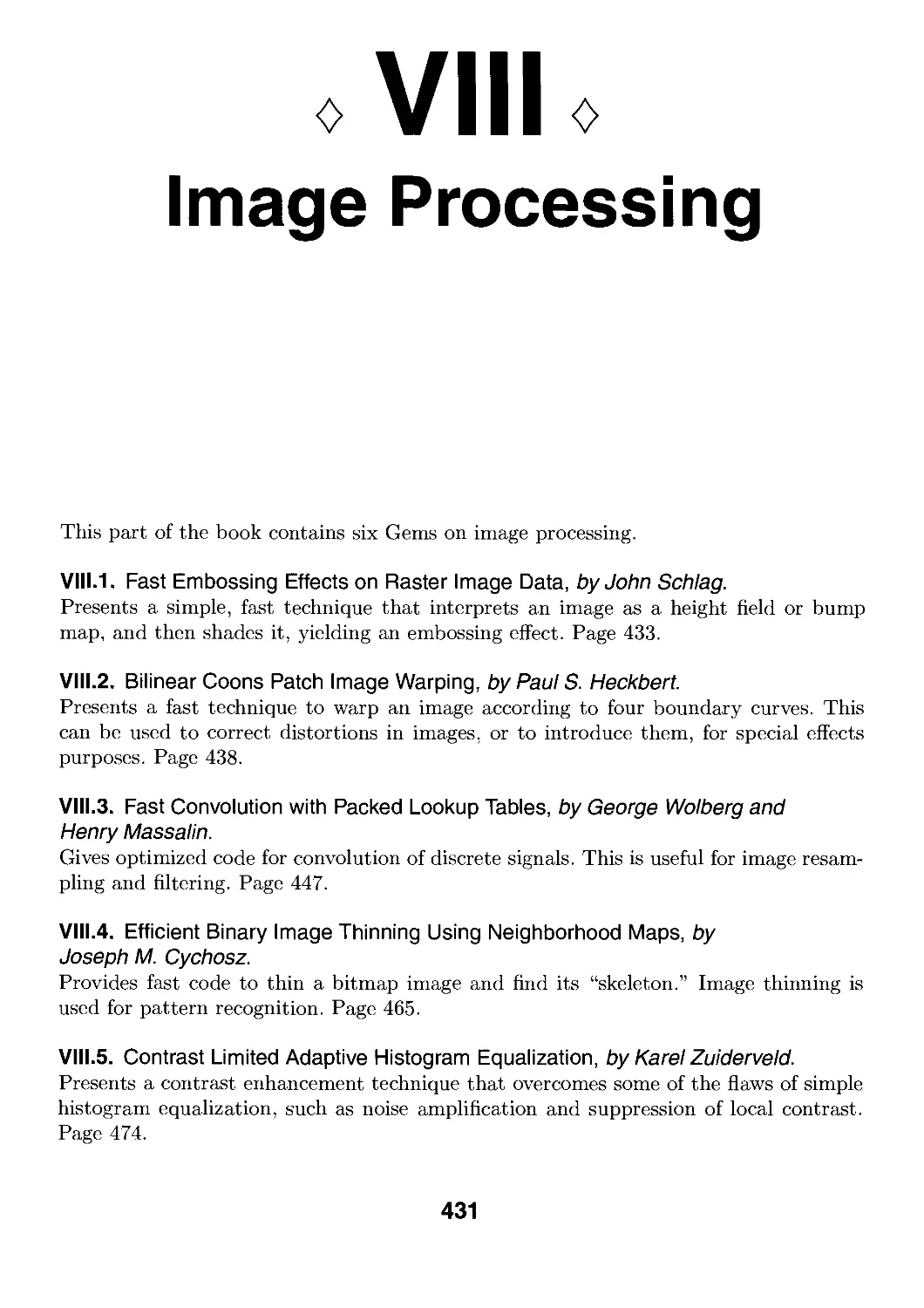 VIII. Image Processing