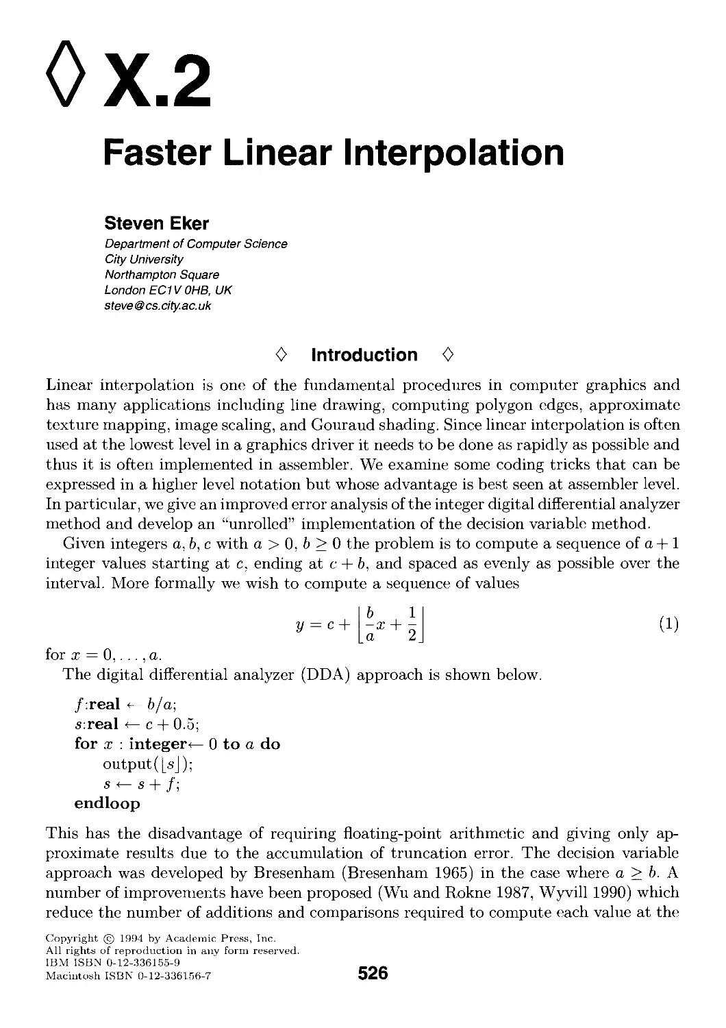 X.2. Faster Linear Interpolation by Steven Eker