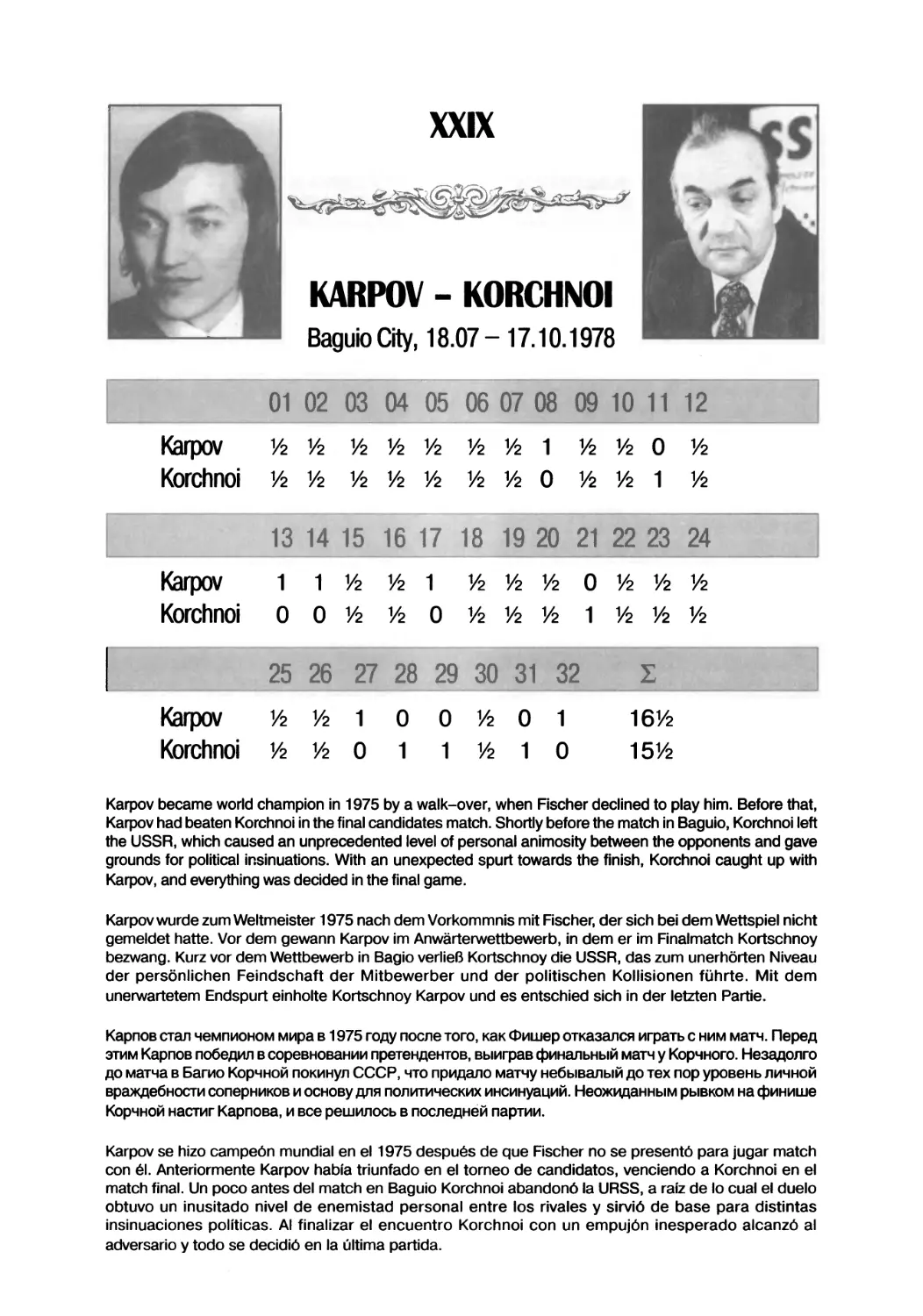 Karpov — Korchnoi, 1978