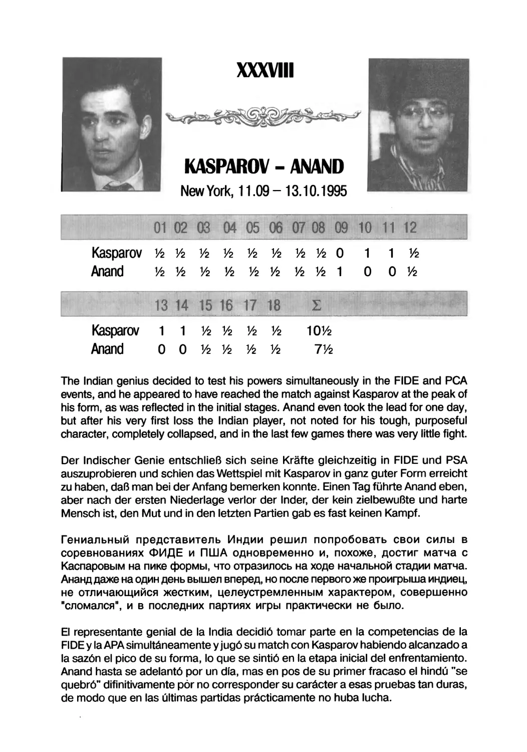 Kasparov — Anand, 1995