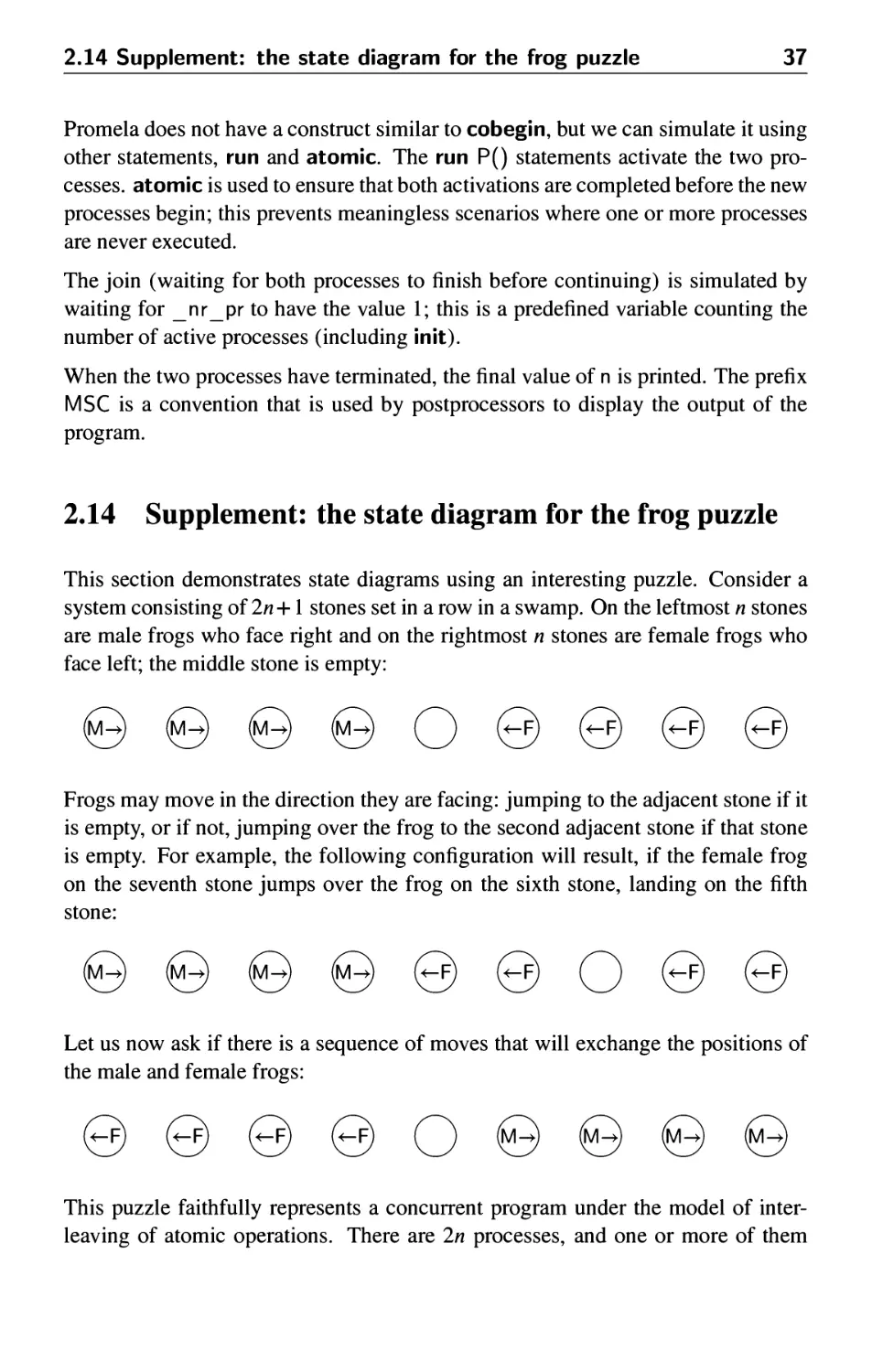 2.14 Supplement: the state diagram for the frog puzzle