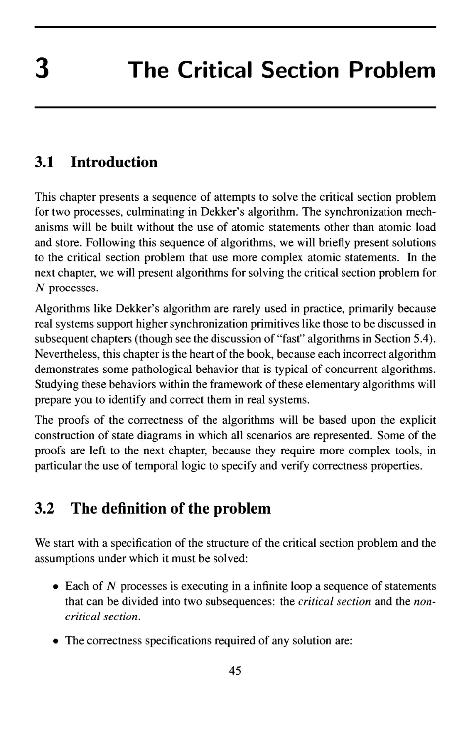 3 The Critical Section Problem
3.2 The definition of the problem