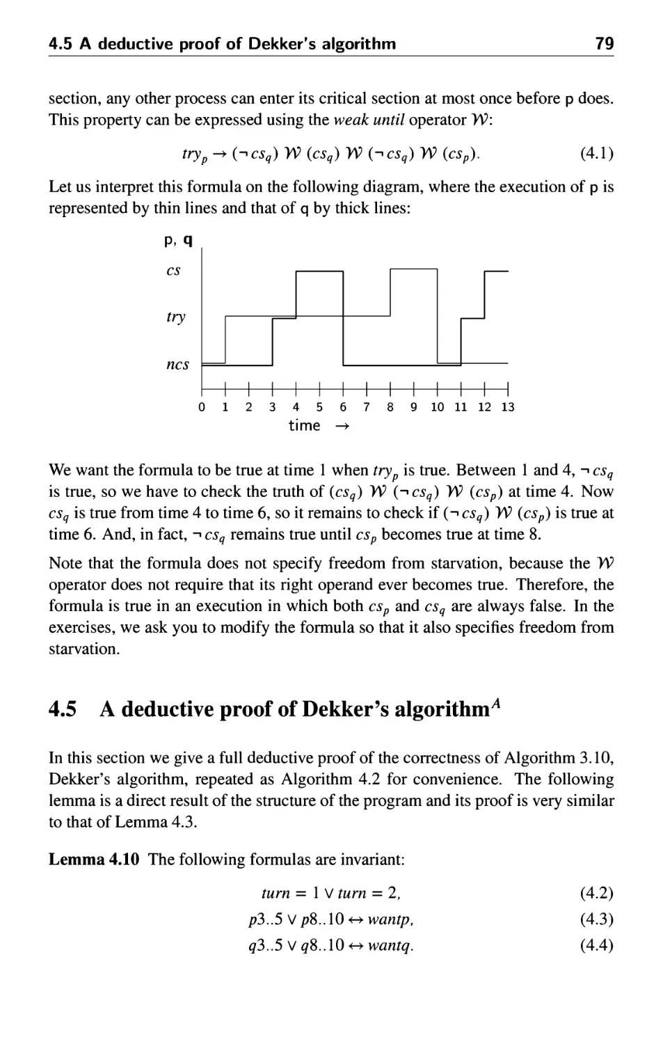 4.5 A deductive proof of Dekker's algorithm