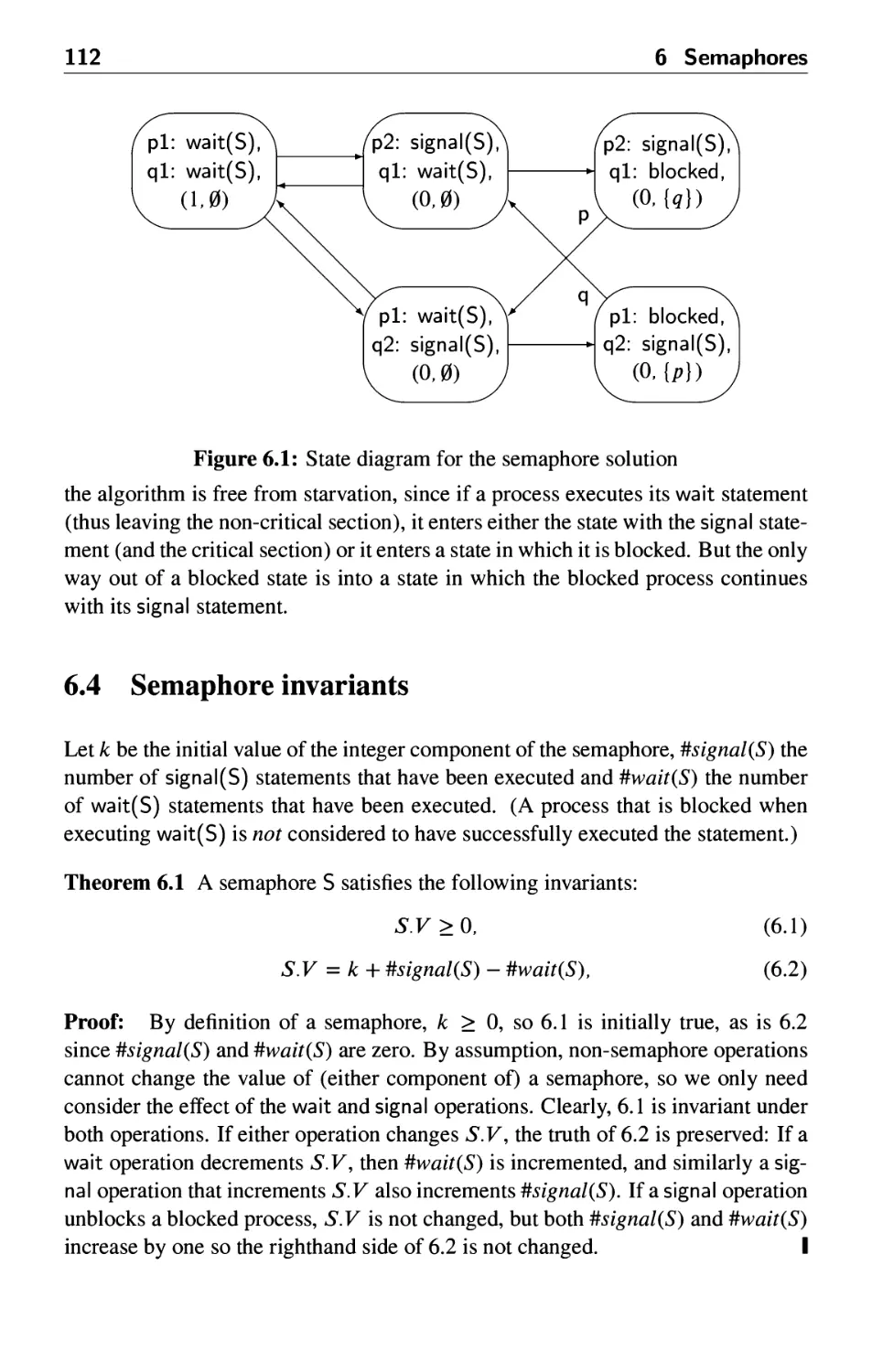 6.4 Semaphore invariants
