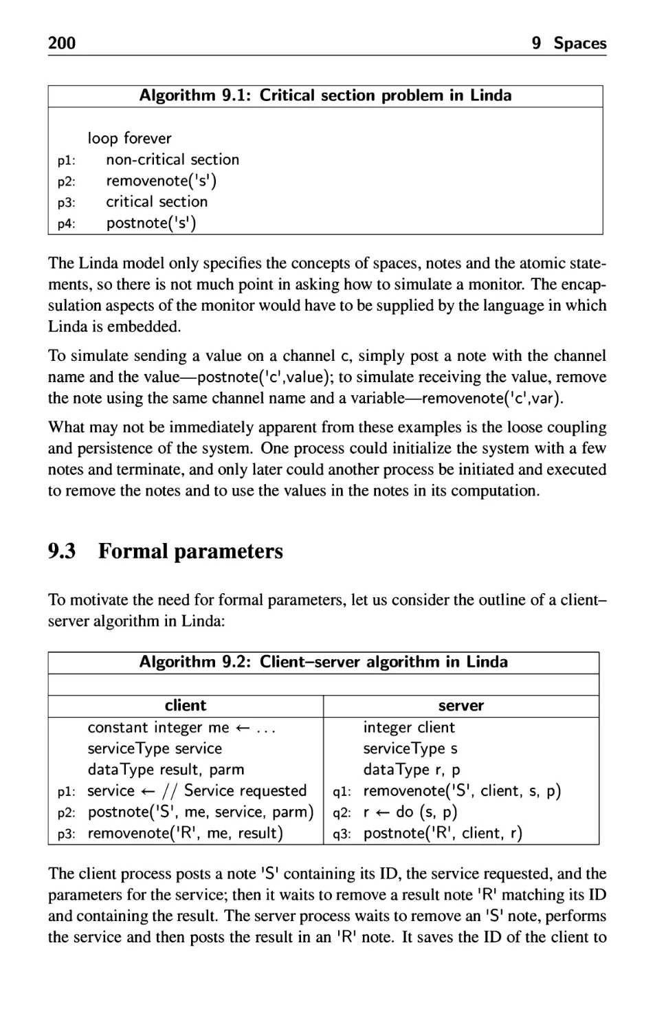 9.3 Formal parameters