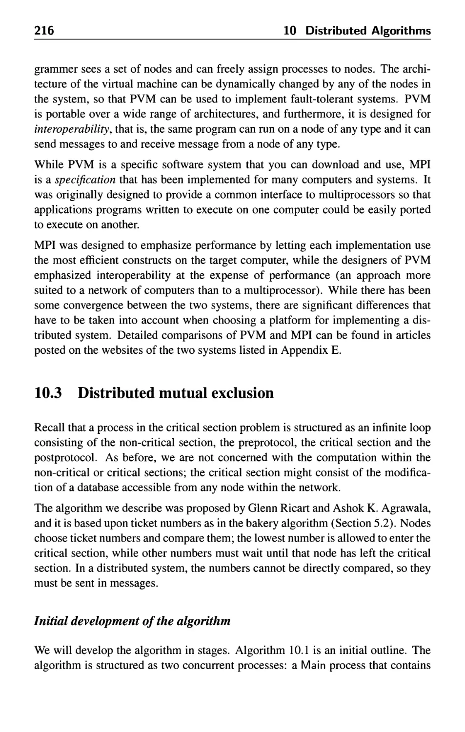 10.3 Distributed mutual exclusion