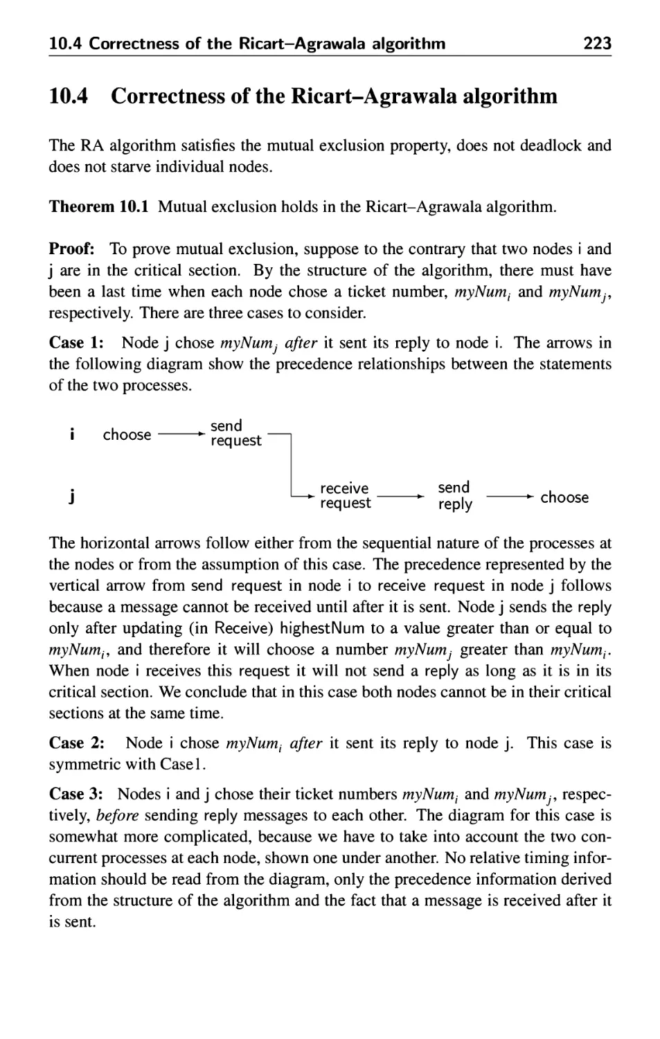 10.4 Correctness of the Ricart-Agrawala algorithm