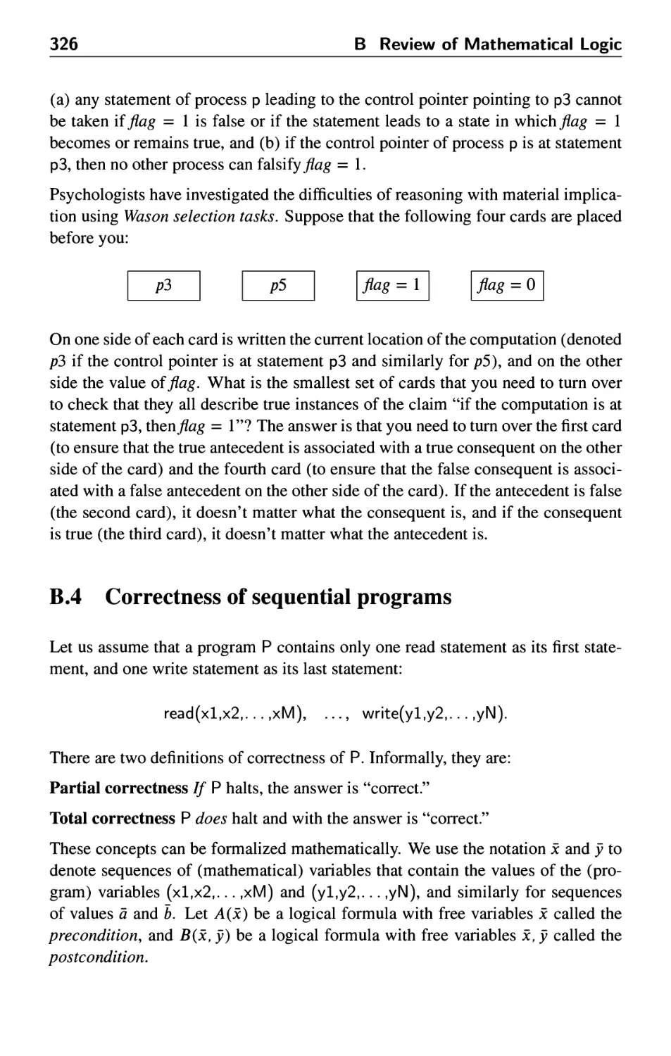B.4 Correctness of sequential programs
