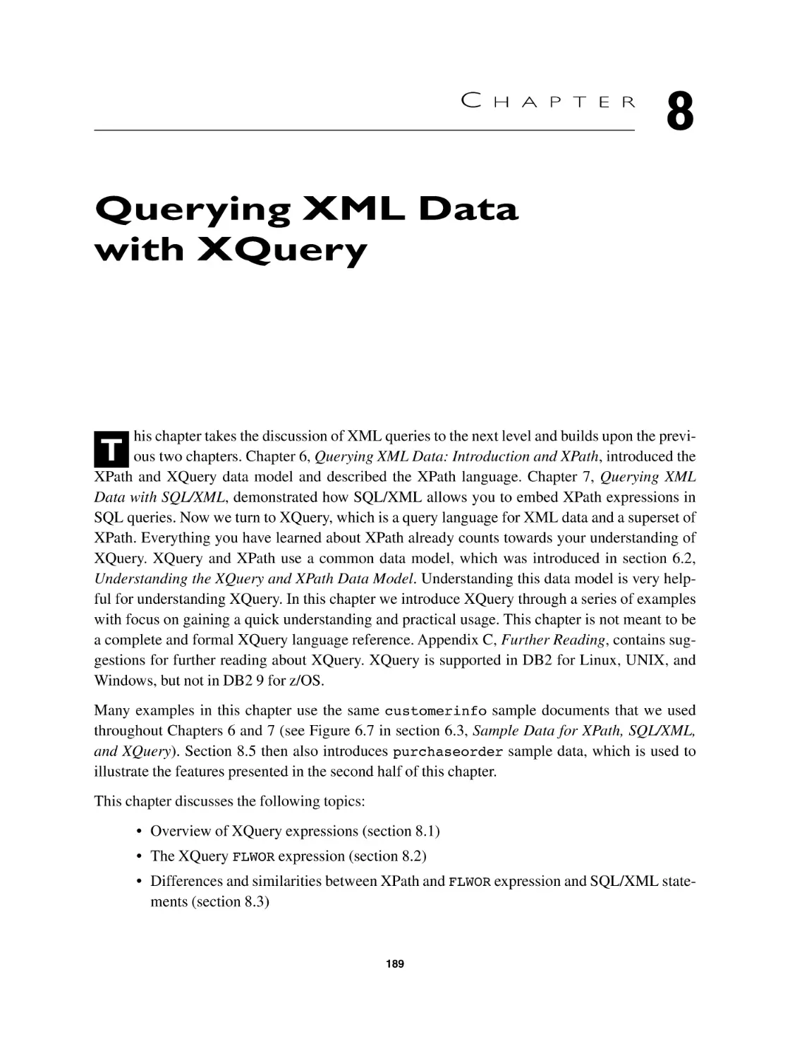 Chapter 8 Querying XML Data with XQuery