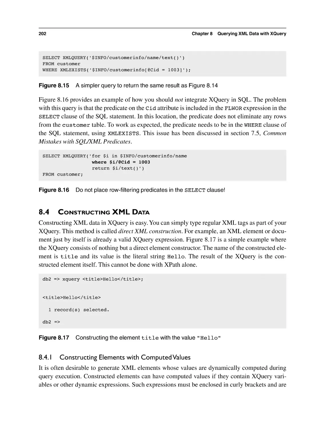 8.4 Constructing XML Data
8.4.1 Constructing Elements with Computed Values