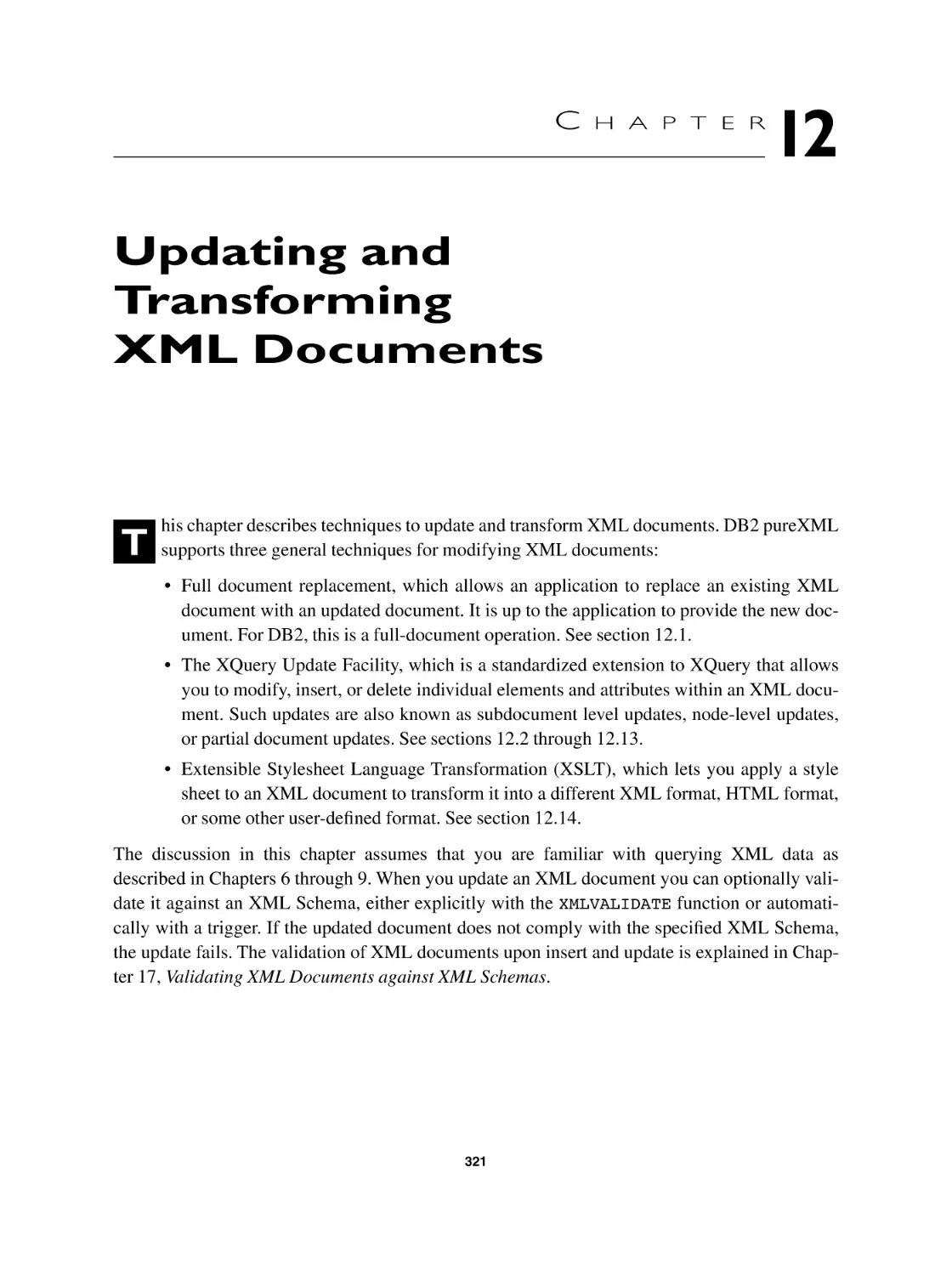 Chapter 12 Updating and Transforming XML Documents