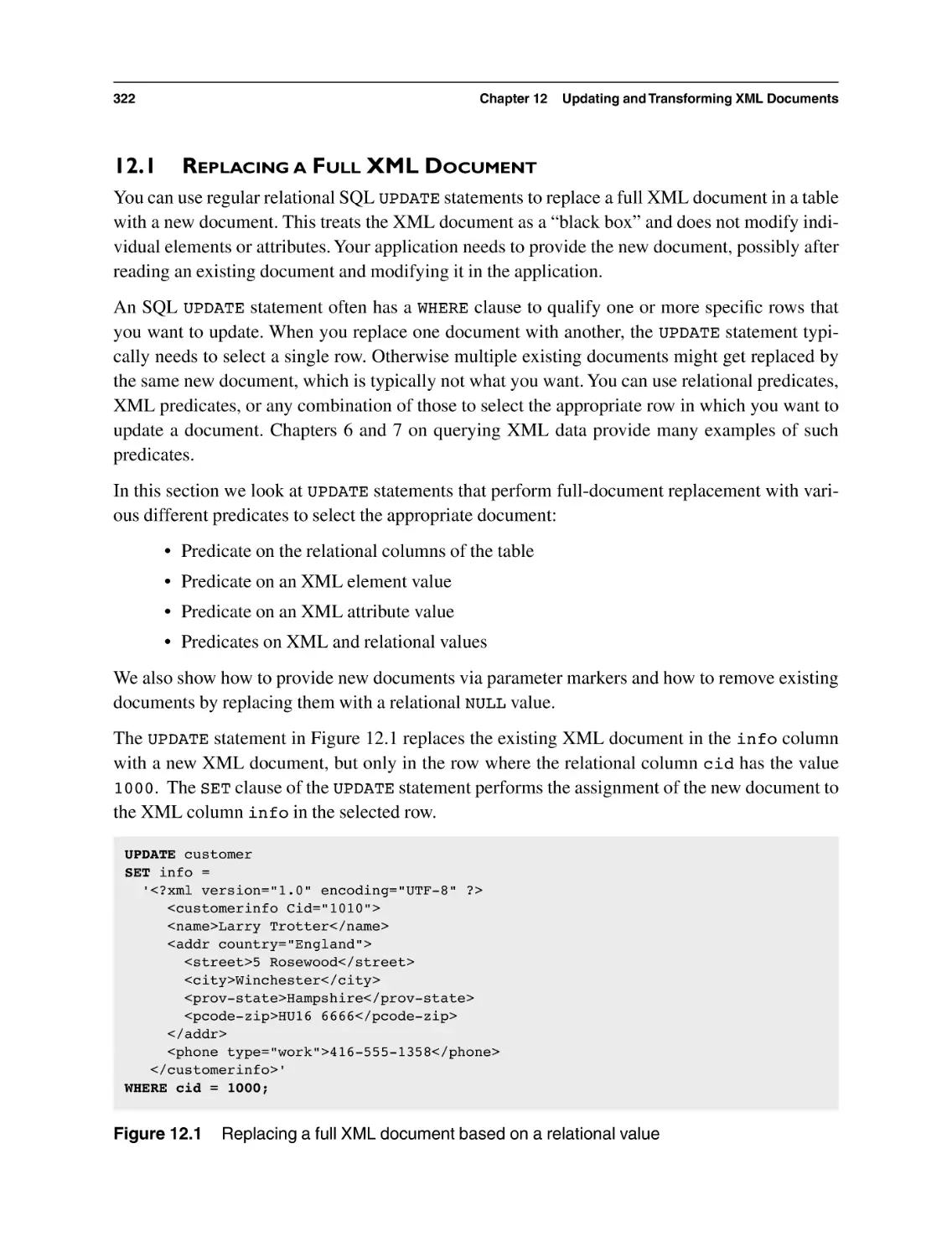 12.1 Replacing a Full XML Document