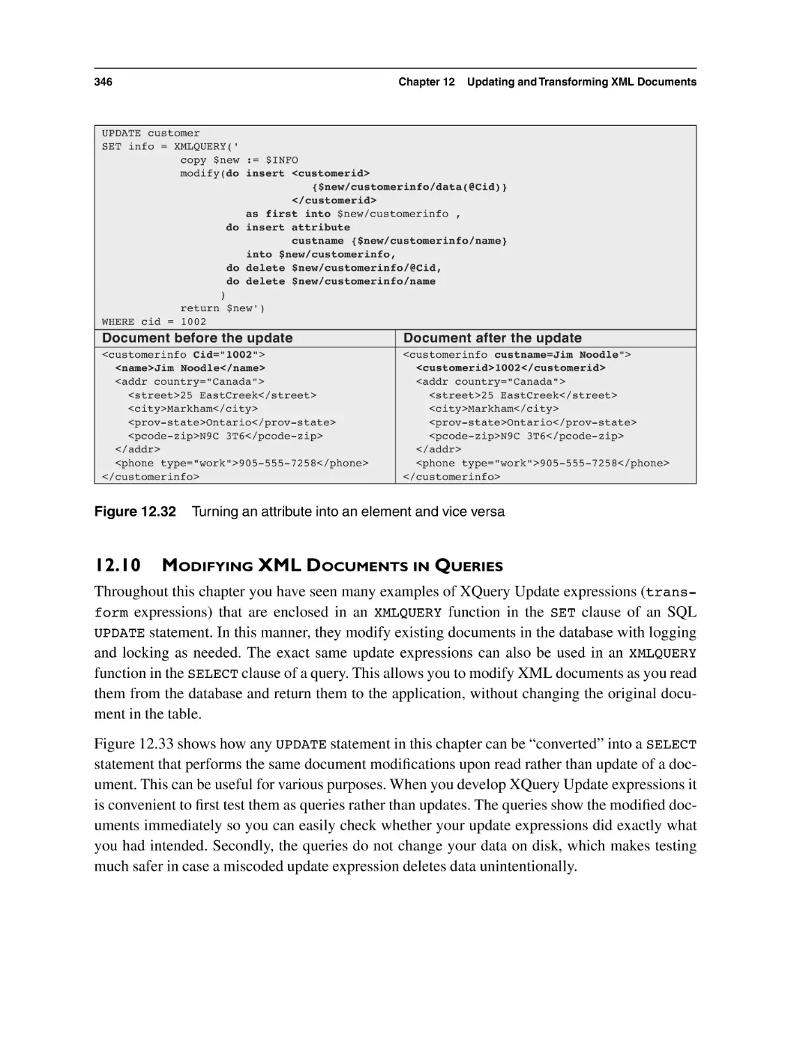 12.10 Modifying XML Documents in Queries