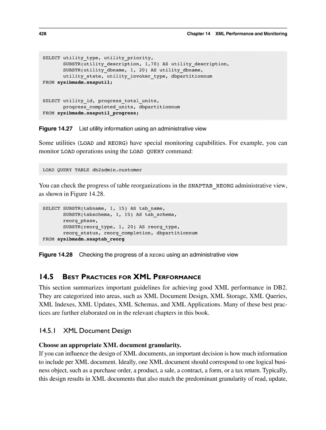 14.5 Best Practices for XML Performance
14.5.1 XML Document Design