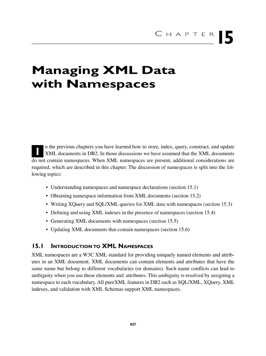 Chapter 15 Managing XML Data with Namespaces
15.1 Introduction to XML Namespaces