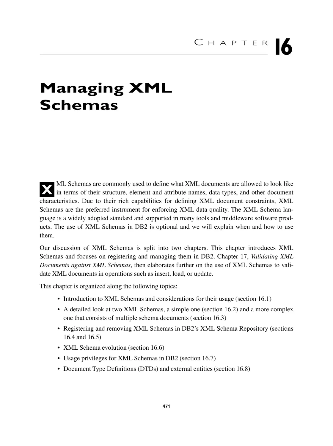 Chapter 16 Managing XML Schemas