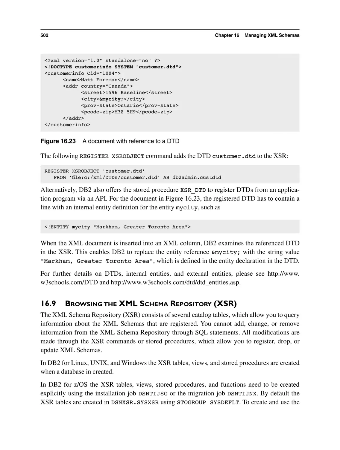 16.9 Browsing the XML Schema Repository (XSR)