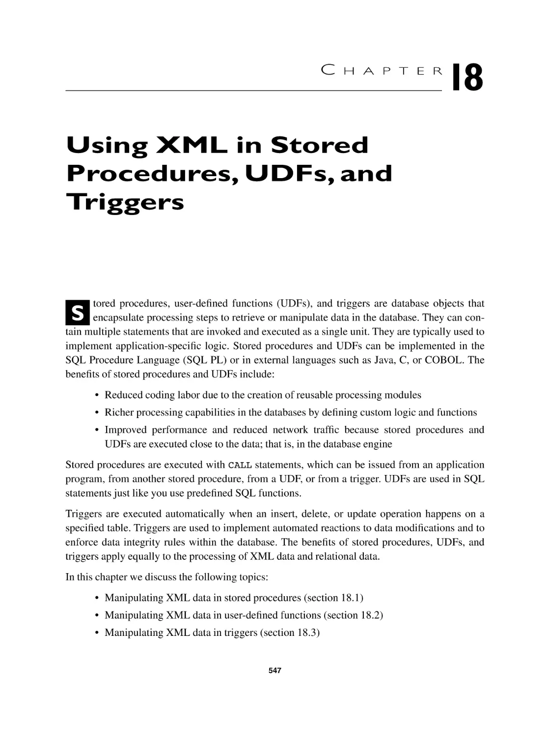 Chapter 18 Using XML in Stored Procedures, UDFs, and Triggers