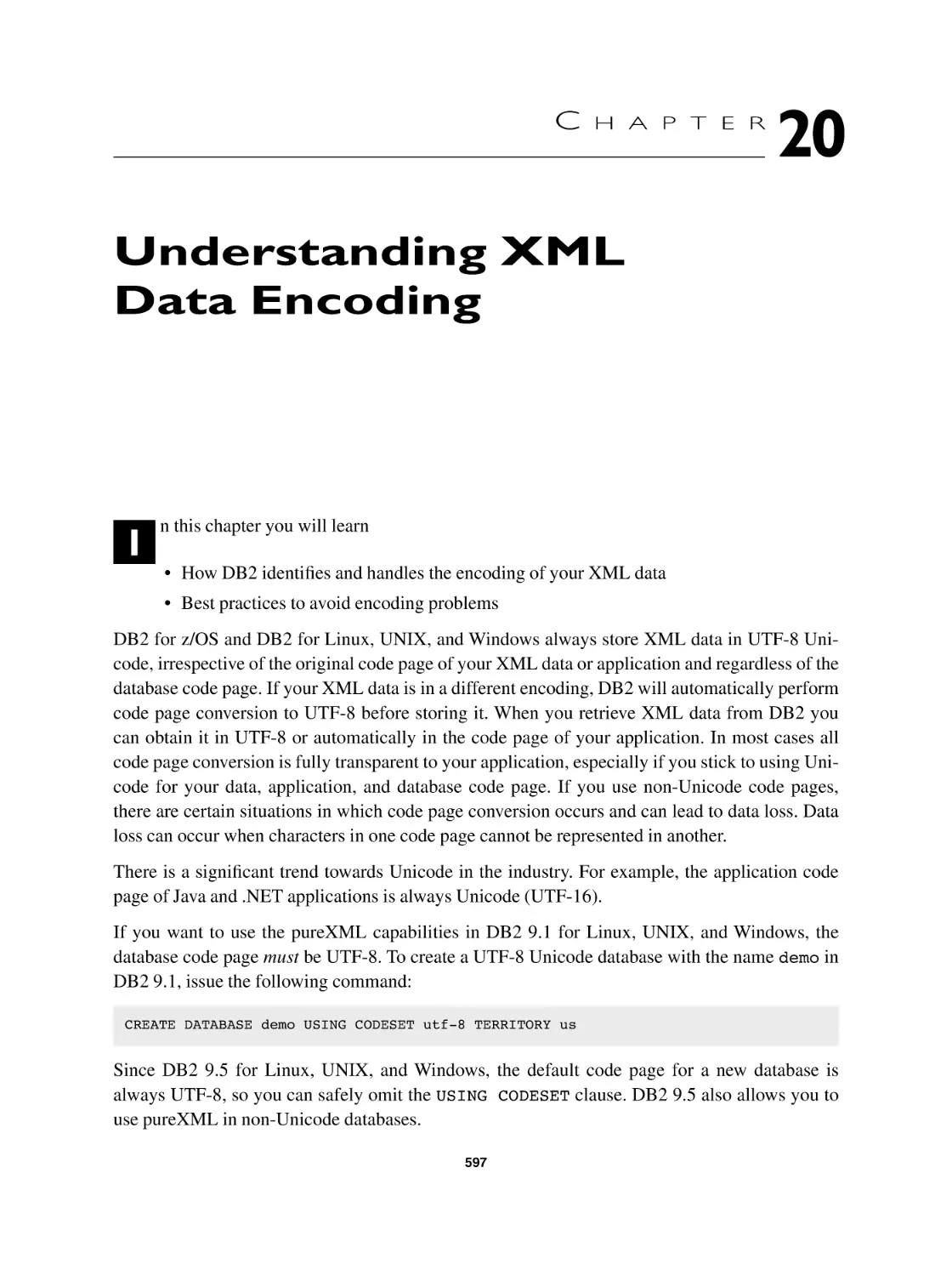 Chapter 20 Understanding XML Data Encoding
