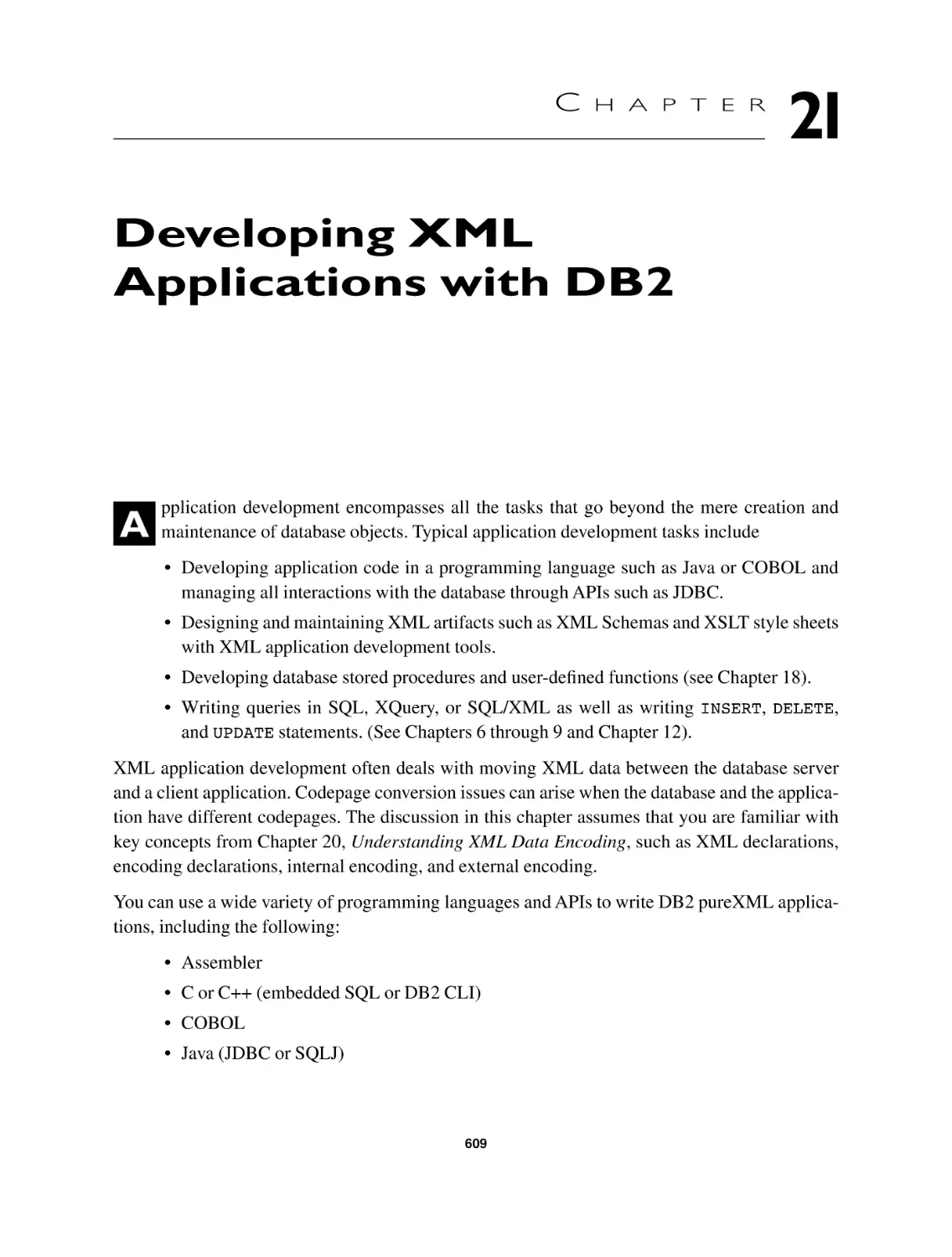 Chapter 21 Developing XML Applications with DB2