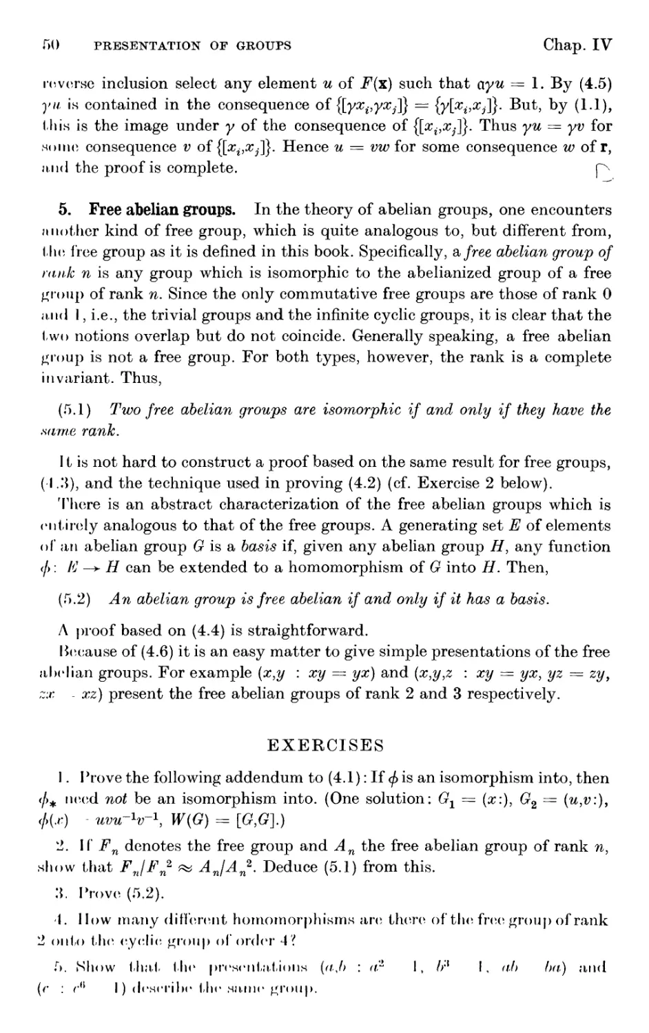 5. Free abelian groups
