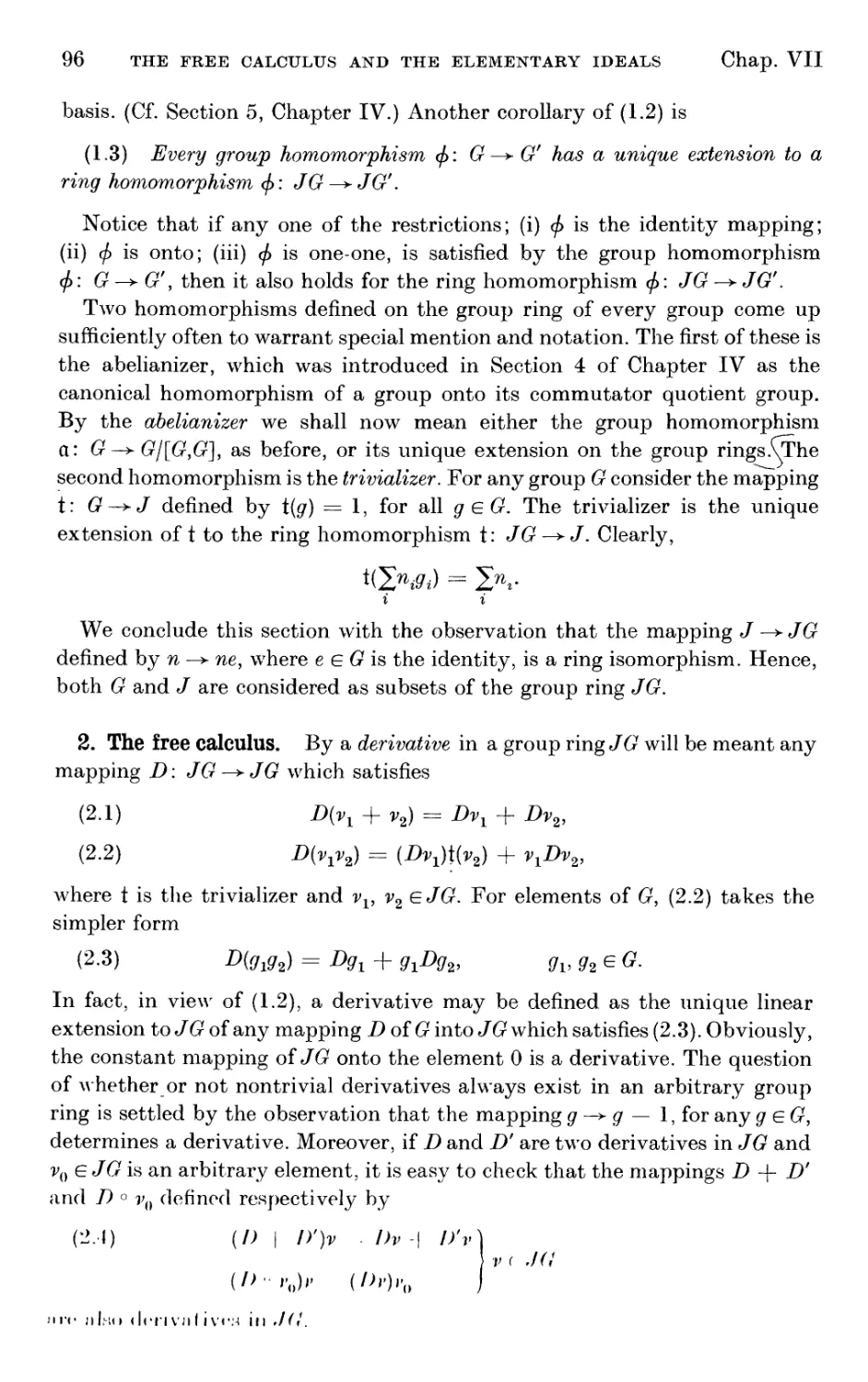 2. The free calculus
