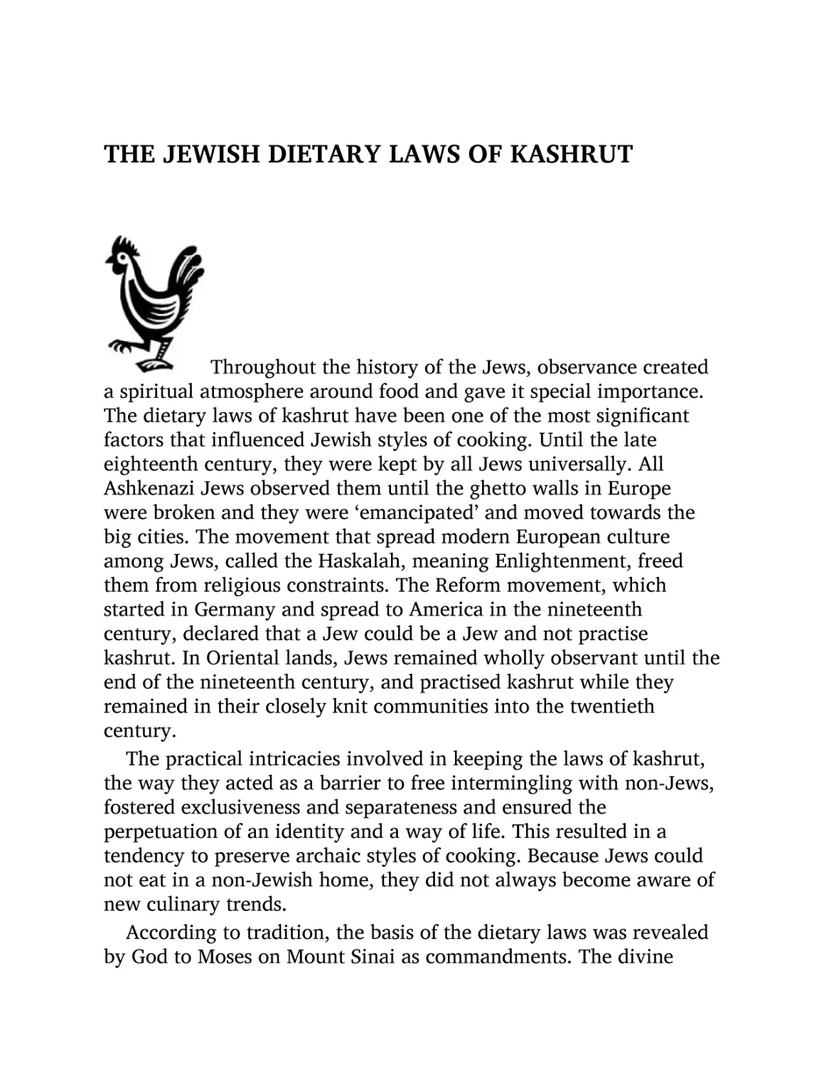 THE JEWISH DIETARY LAWS OF KASHRUT