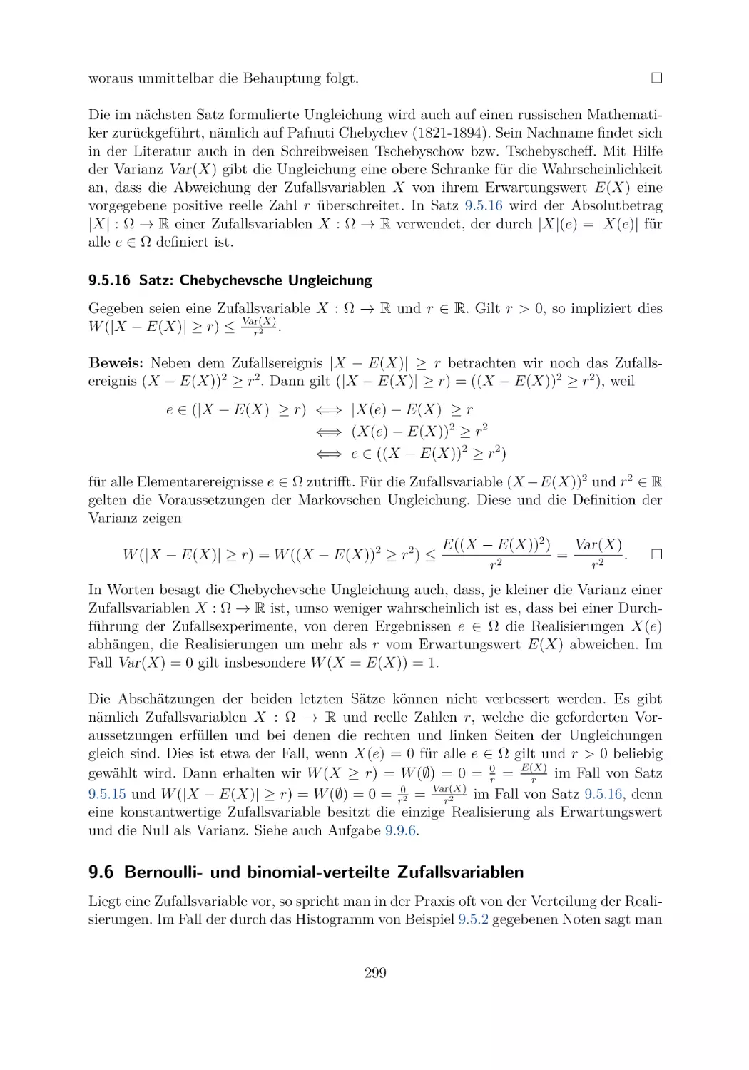 9.5.16 Satz
9.6 Bernoulli- und binomial-verteilte Zufallsvariablen