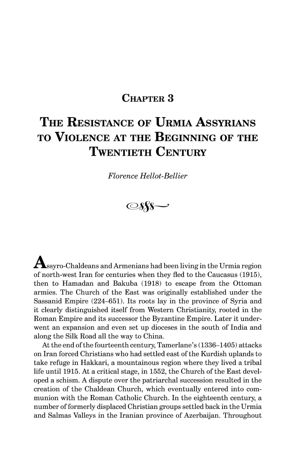 Chapter 3 The Resistance of Urmia Assyrians to Violence at the Beginning of the Twentieth Century