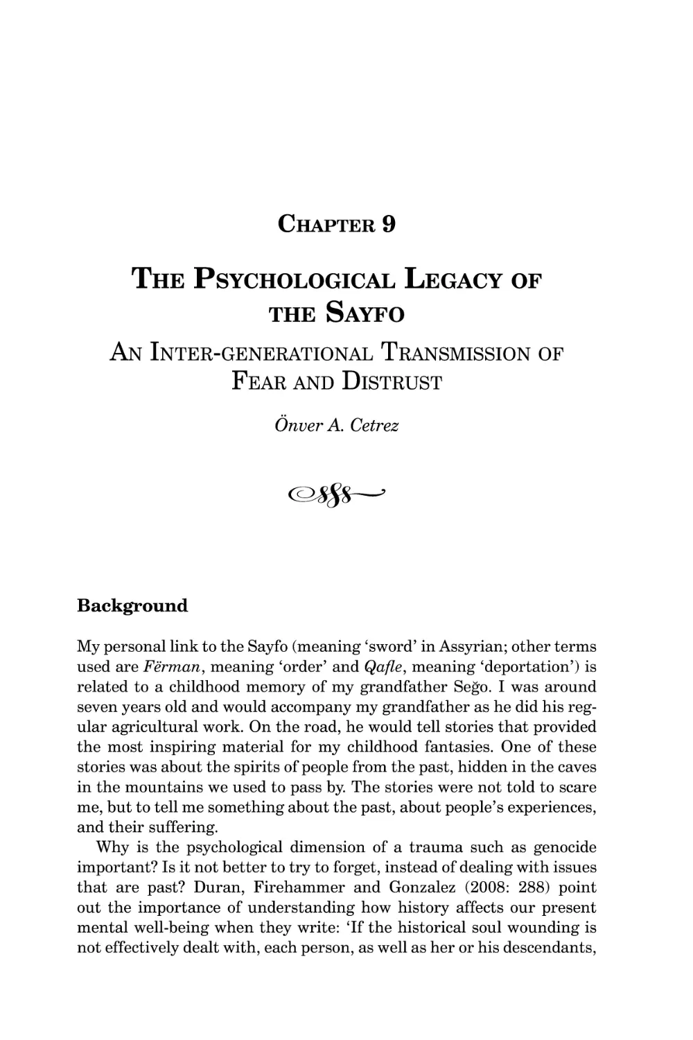 Chapter 9 The Psychological Legacy of the Sayfo