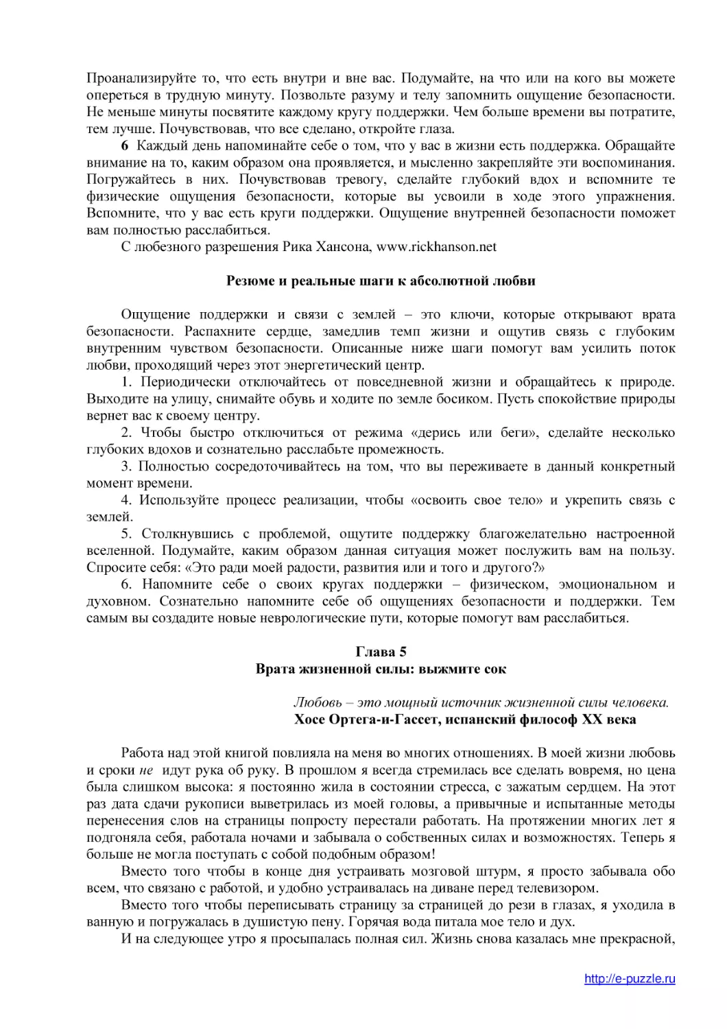 Резюме и реальные шаги к абсолютной любви
Глава 5
Врата жизненной силы