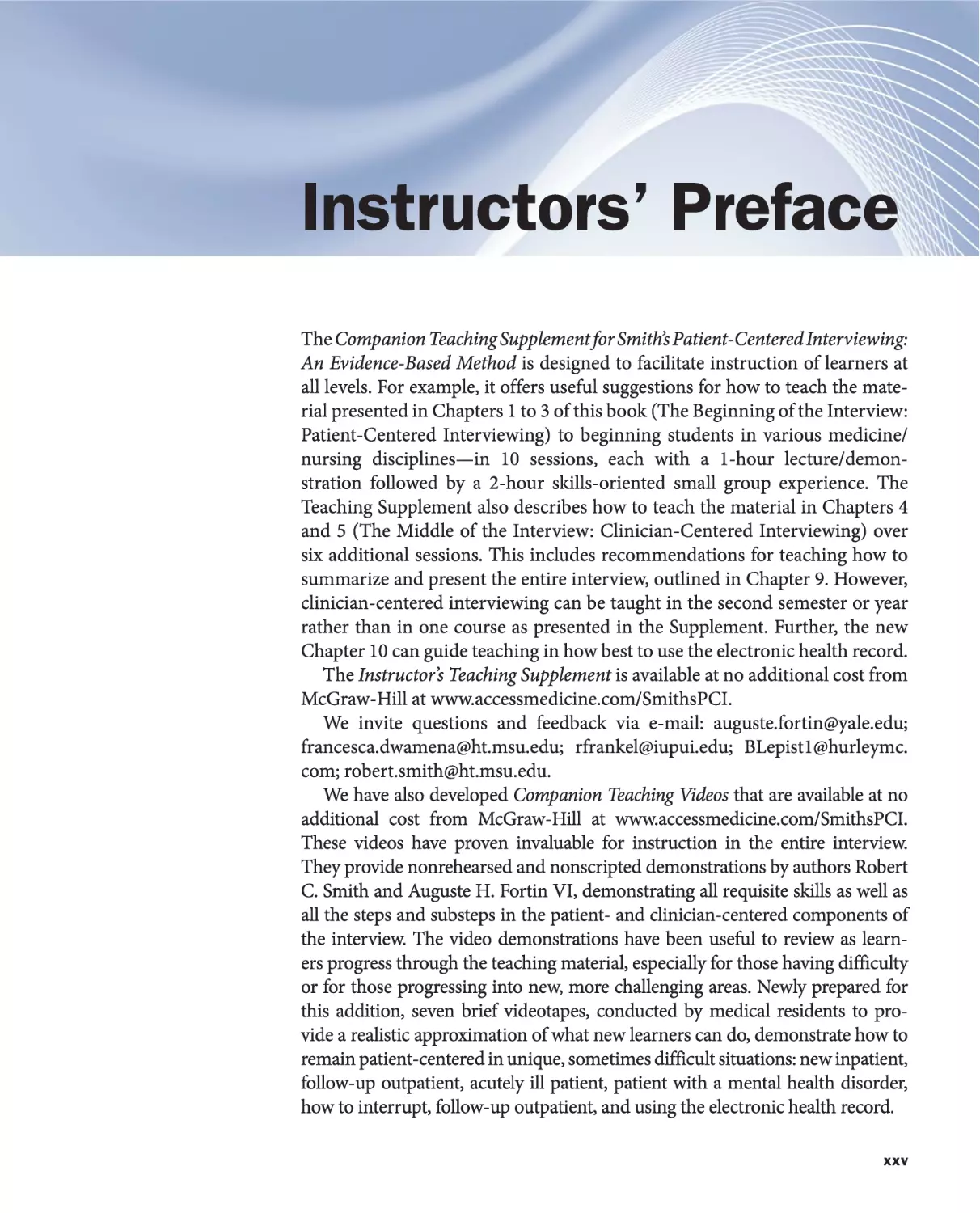 Instructors' Preface