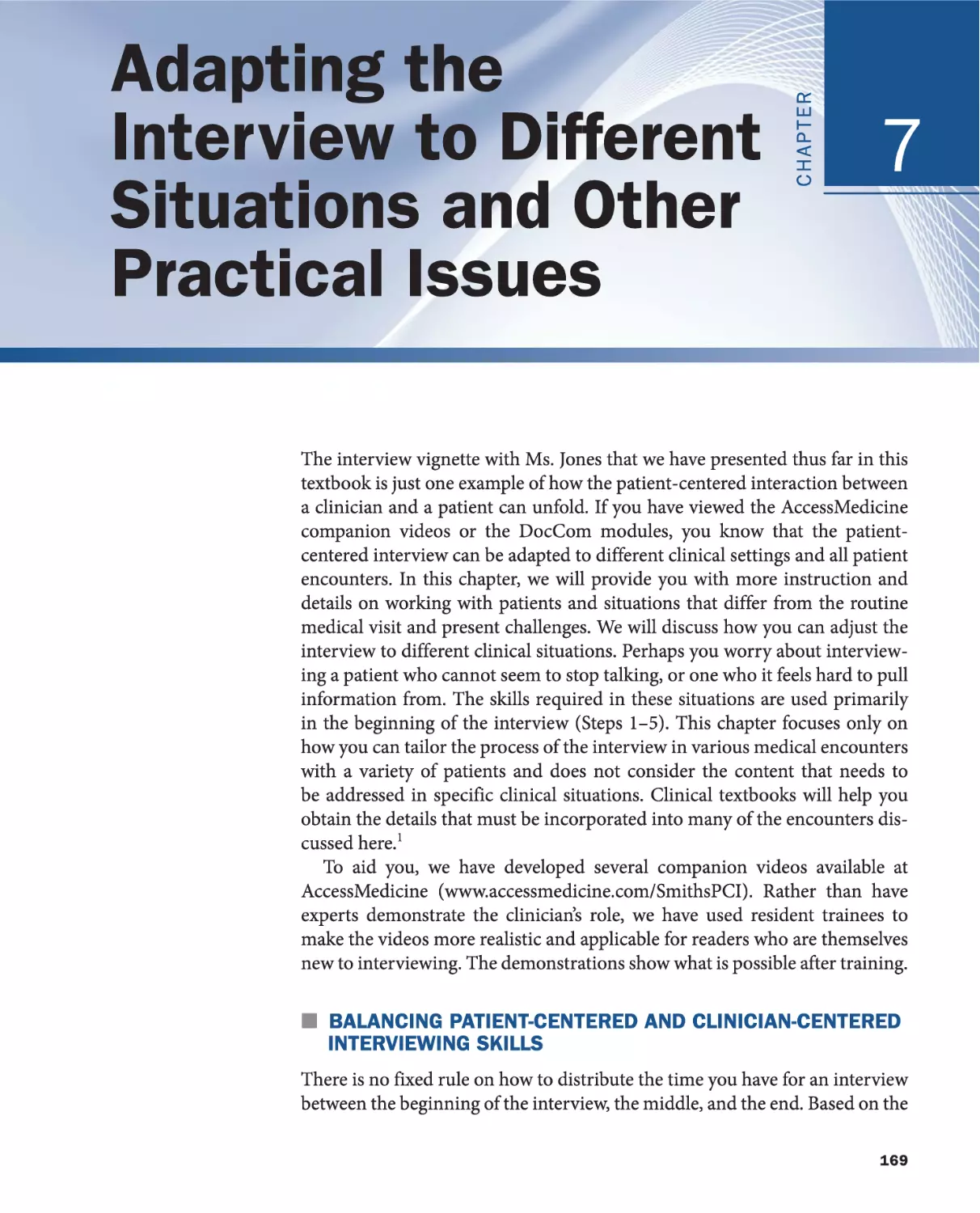 Chapter 7 Adapting the Interview to Different Situations and Other Practical Issues