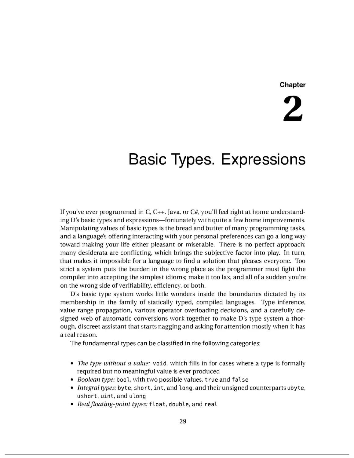 2. Basic Types. Expressions