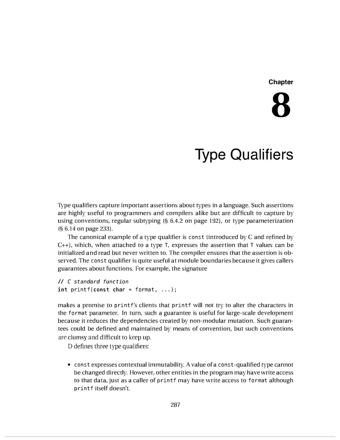 8. Type Qualifiers