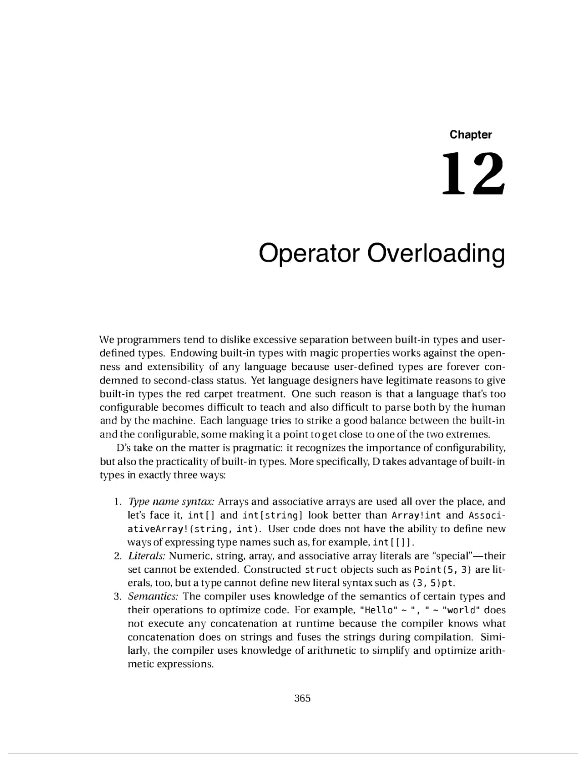12. Operator Overloading