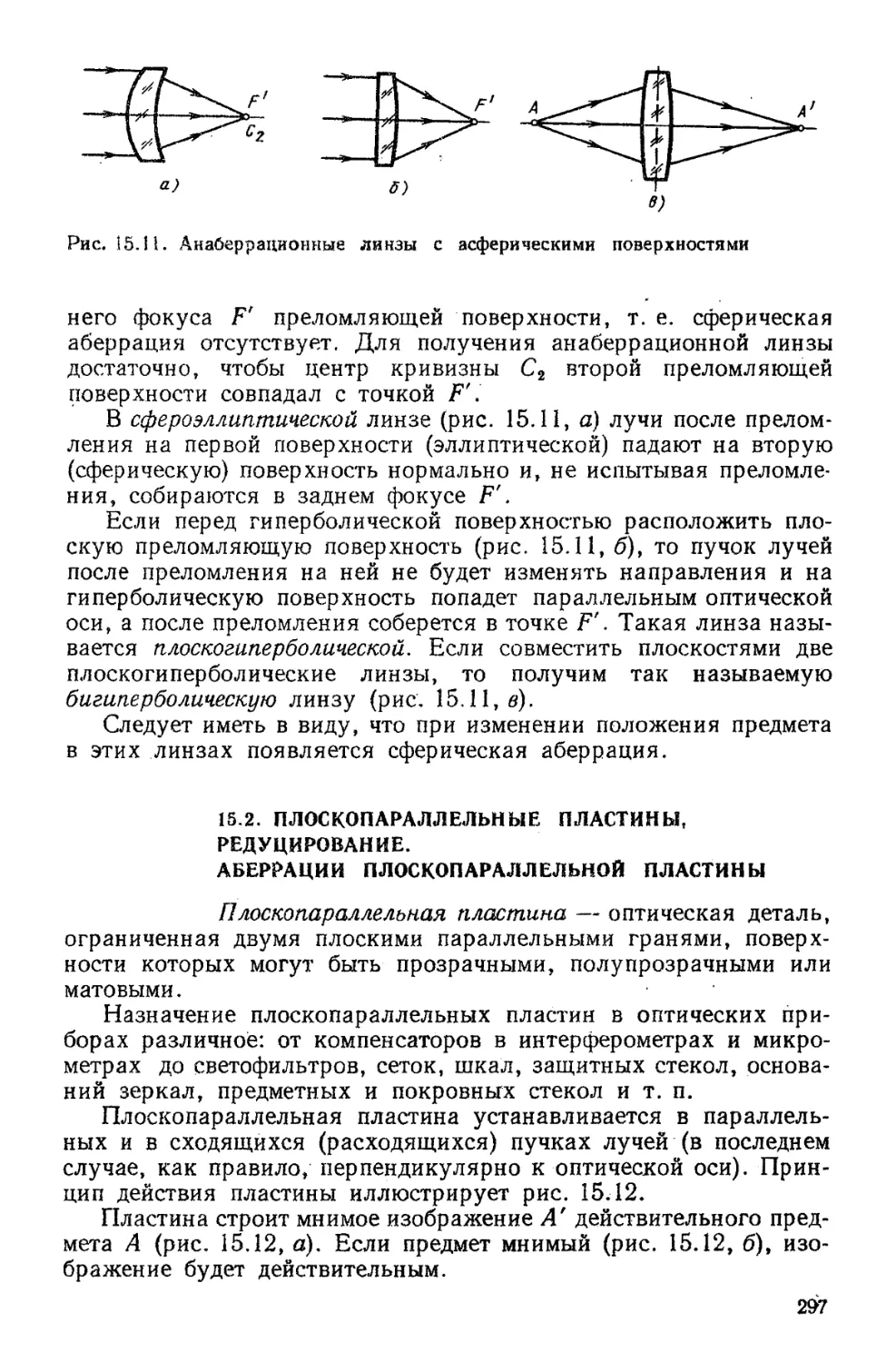 15.2. Плоскопараллельные пластины, редуцирование. Аберрации плоскопараллельной пластины