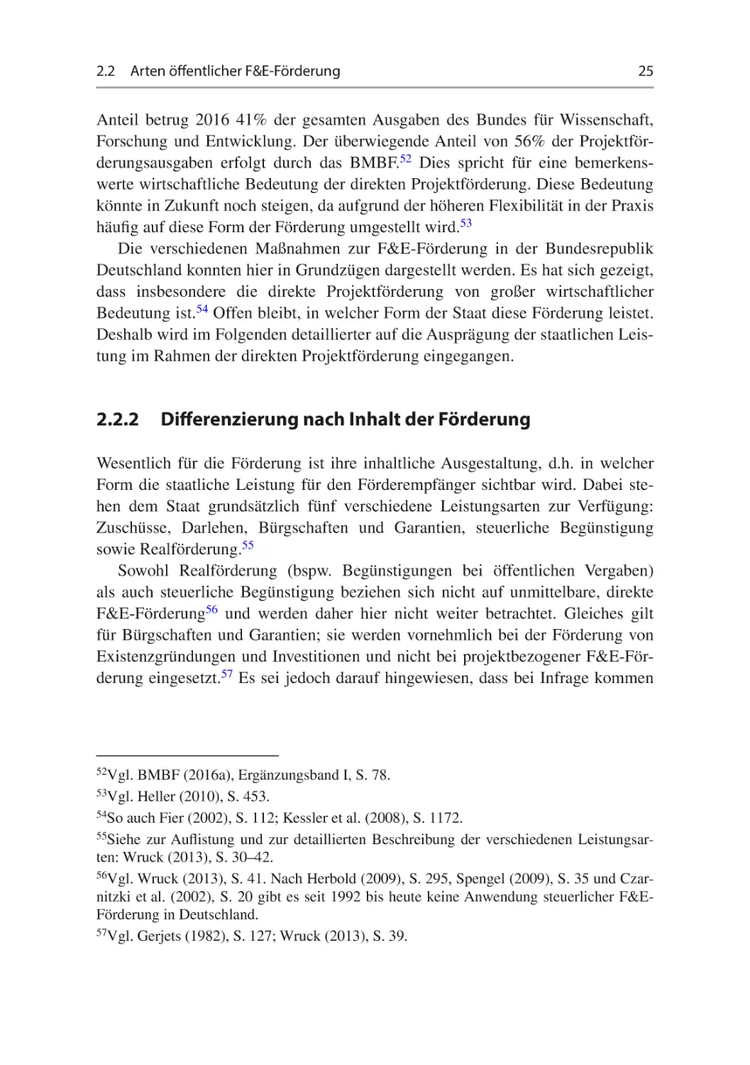 2.2.2	Differenzierung nach Inhalt der Förderung