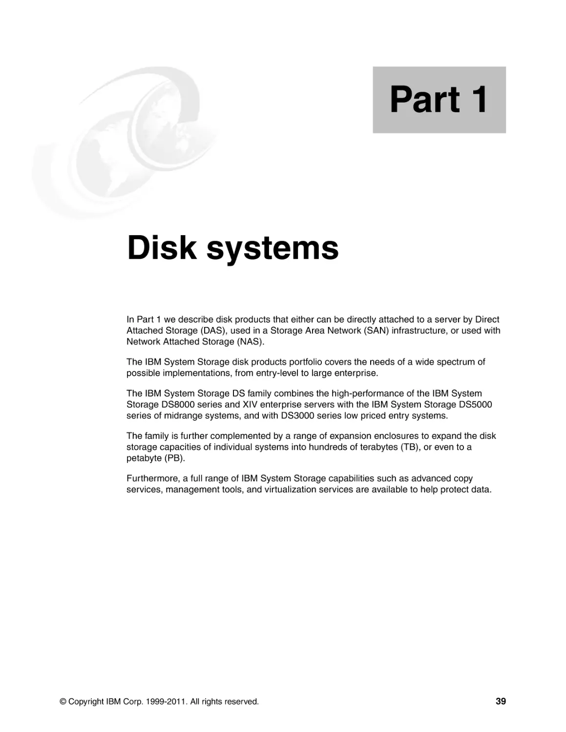 Part 1 Disk systems