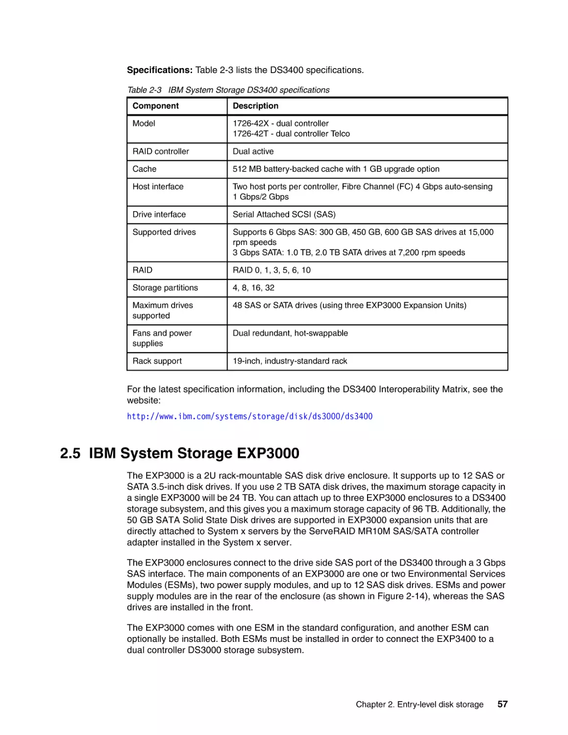 2.5 IBM System Storage EXP3000