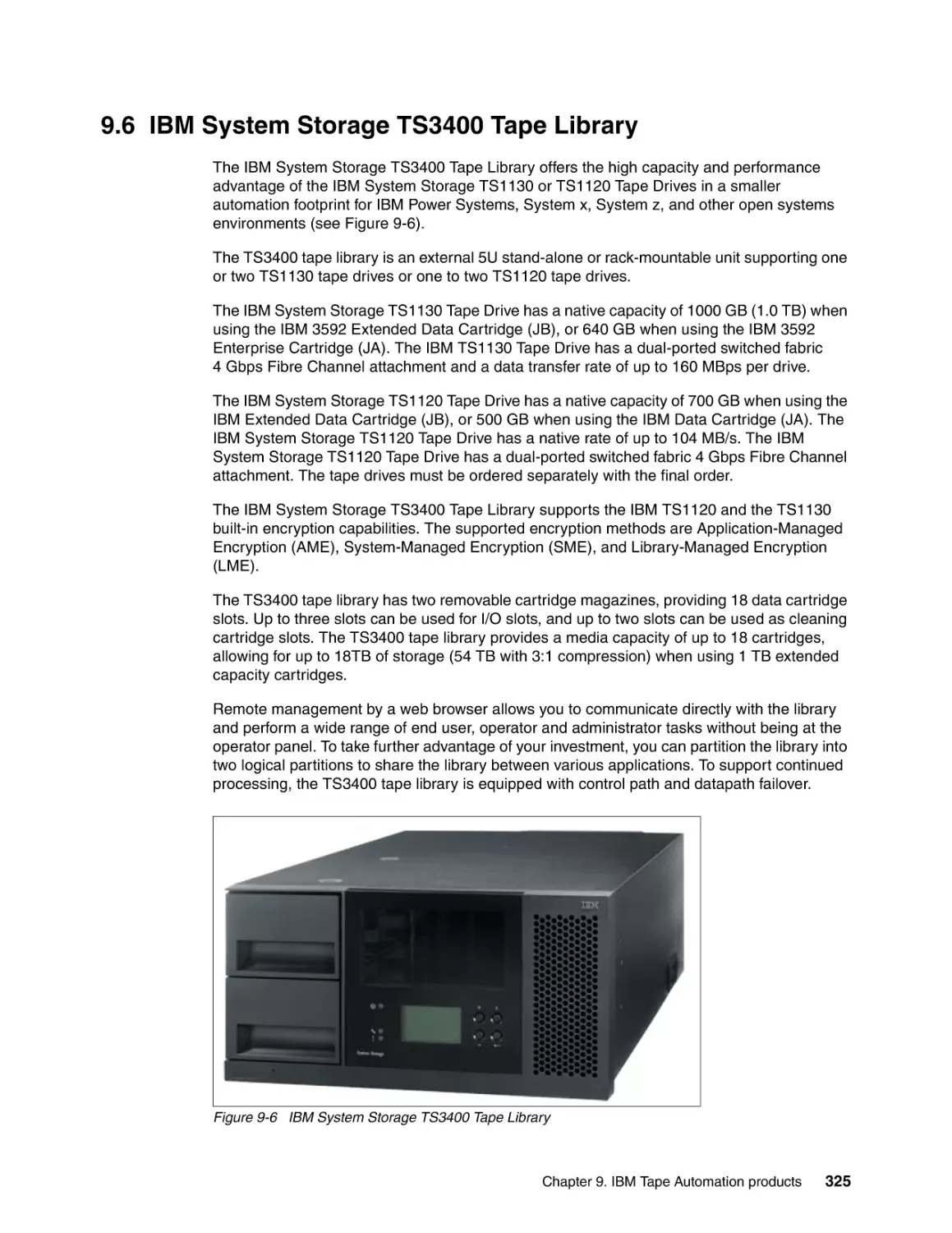 9.6 IBM System Storage TS3400 Tape Library