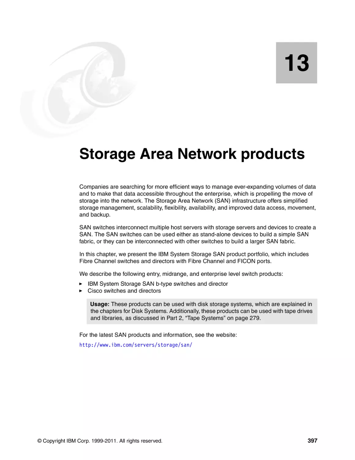 Chapter 13. Storage Area Network products