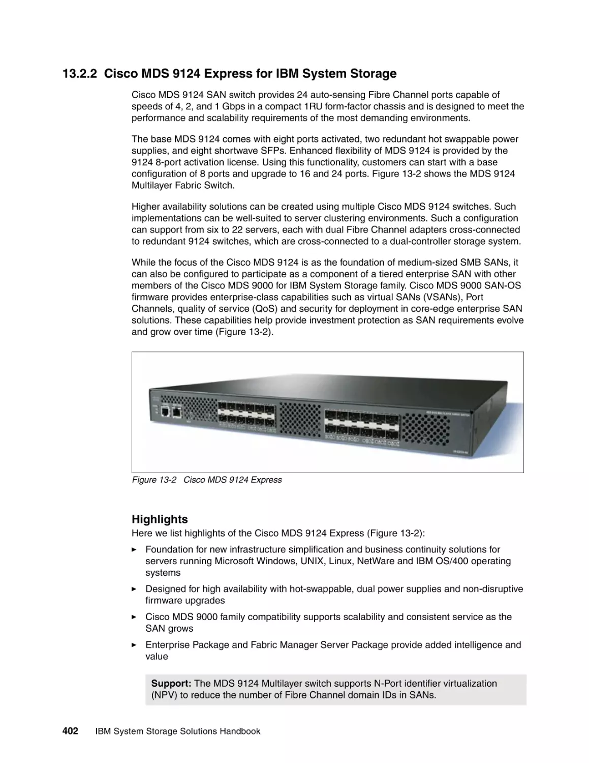 13.2.2 Cisco MDS 9124 Express for IBM System Storage