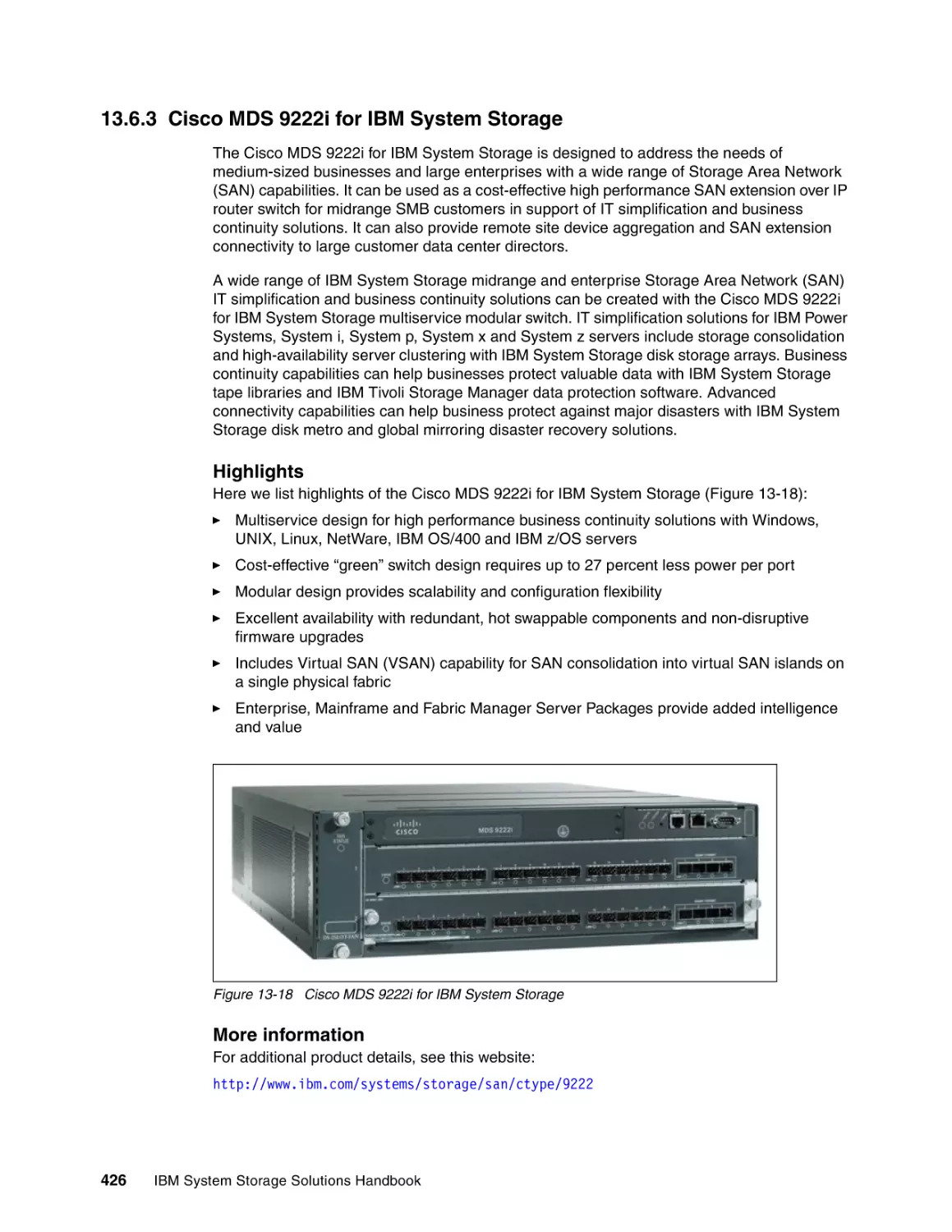 13.6.3 Cisco MDS 9222i for IBM System Storage