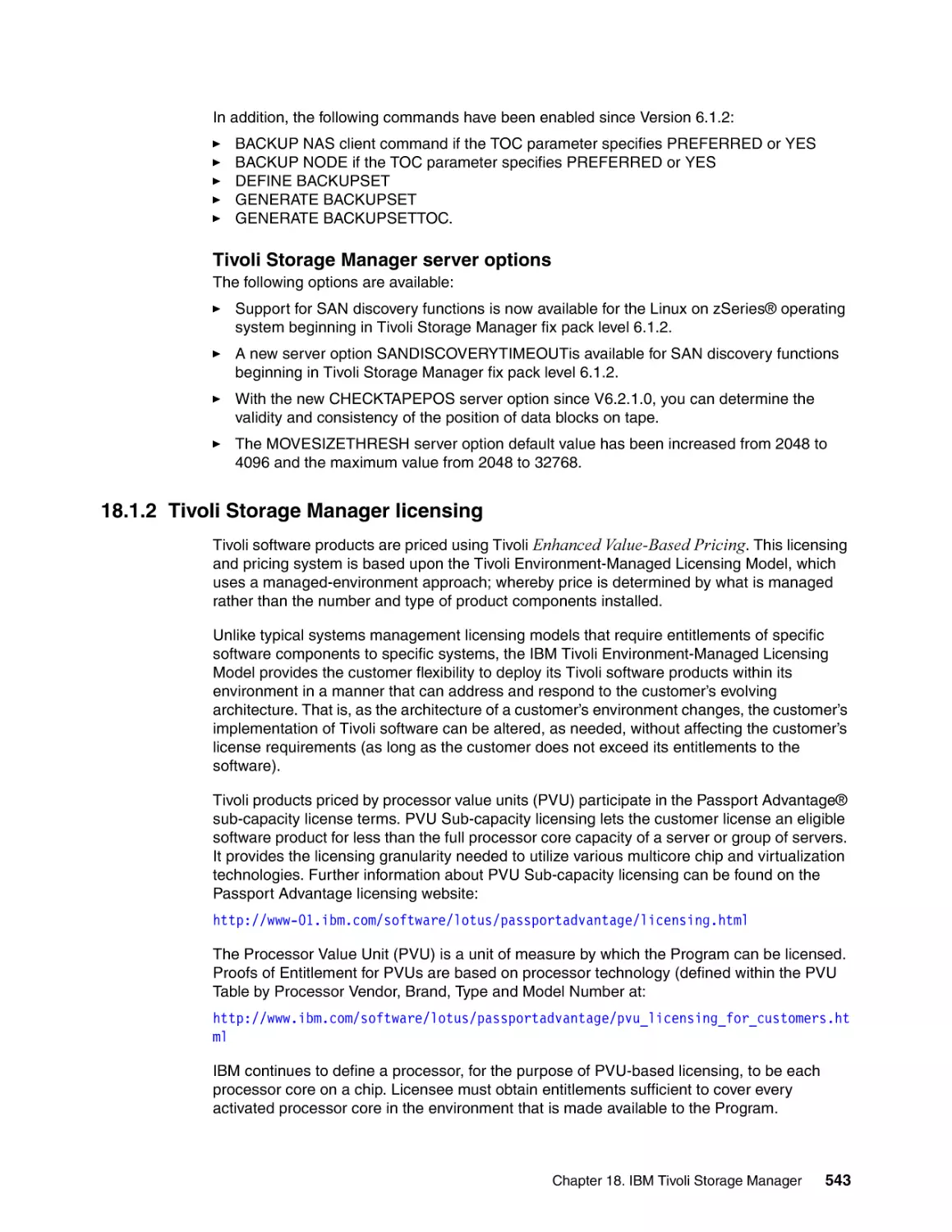 18.1.2 Tivoli Storage Manager licensing